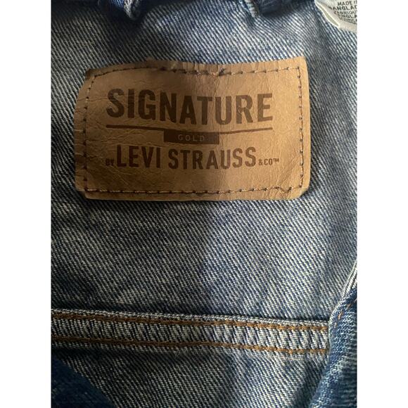 Levi Strauss Signature Gold Label Denim Trucker Jacket Men’s L NWT Blue Jean - Picture 2 of 8